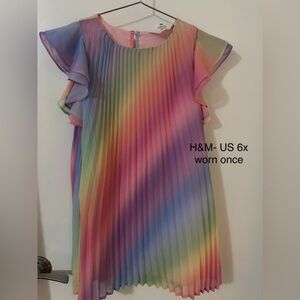 H&M Pink and Orange Flutter Sleeve Sundress